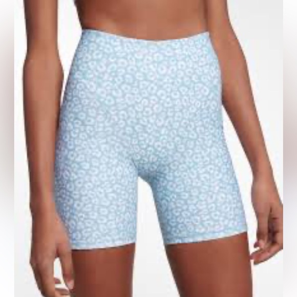 Adam Selman Sport Blue Leopard Print Shorts French cut high rise size medium - Picture 3 of 14